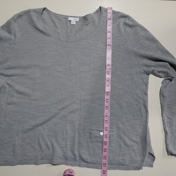J. Jill Size Medium Grey Small Knit Light Weight Sweater - Picture 7 of 9